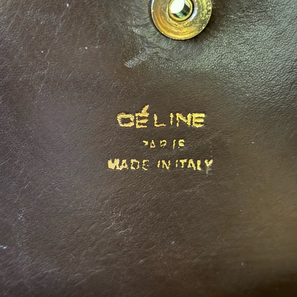 Celine triomphe Medium classique classic box brown canvas flat handbag Vintage - Picture 14 of 16